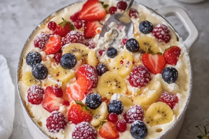 Fruit Custard Biscuit Dessert