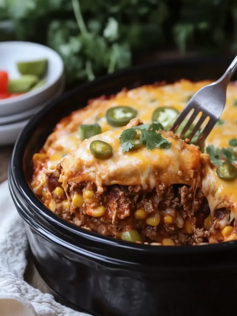 Crockpot Beef Enchilada Casserole for Easy Family Dinners 4 Crockpot Beef Enchilada Casserole
