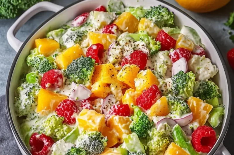 Creamy Fruits & Vegetable Salad with Broccoli
