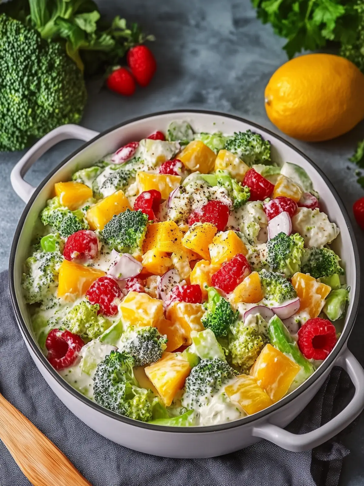 Creamy Fruits & Vegetable Salad with Broccoli Bliss 5 Creamy Fruits & Vegetable Salad with Broccoli