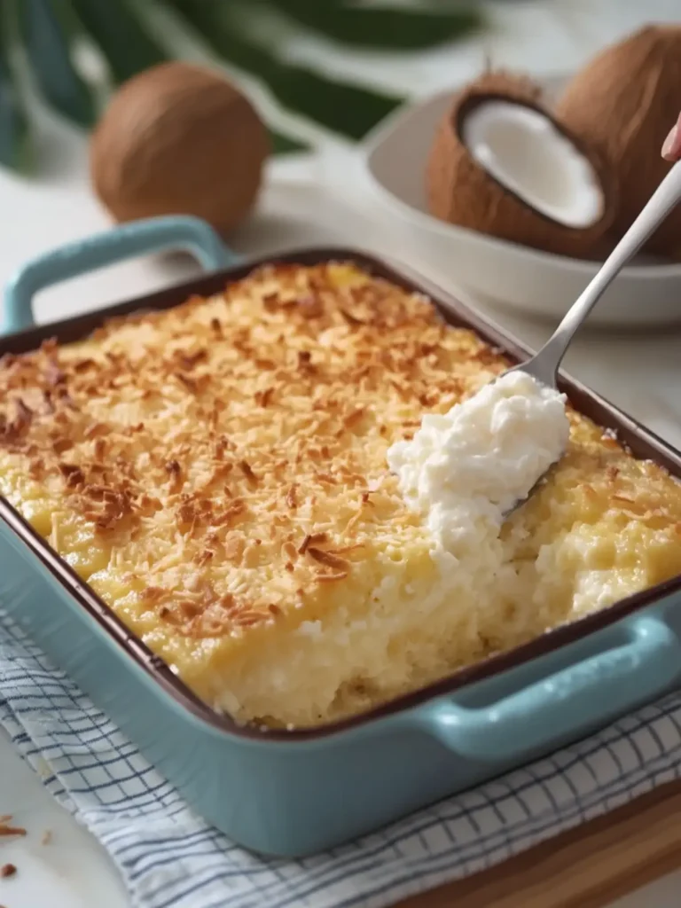 Irresistible Coconut Custard Dump Cake That Melts in Your Mouth 3 Coconut Custard Dump Cake