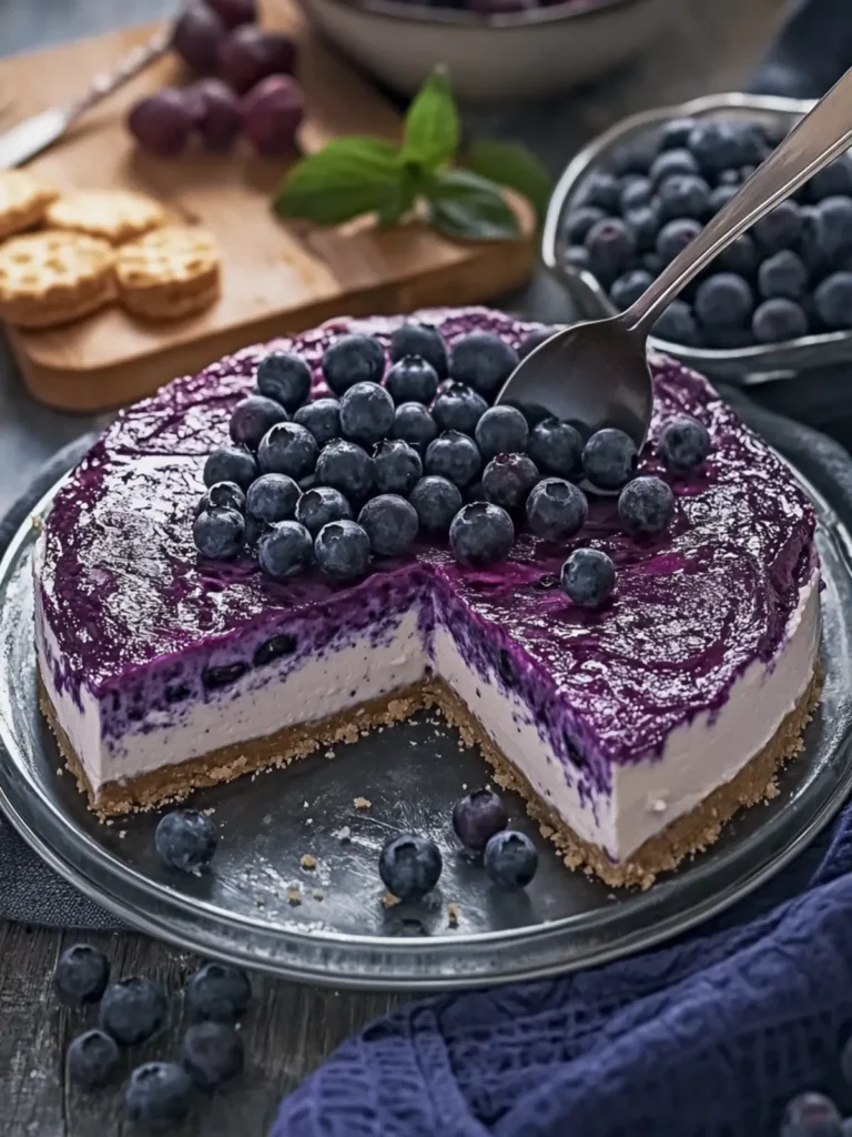No-Bake Blueberry Cheesecake (No Gelatin)