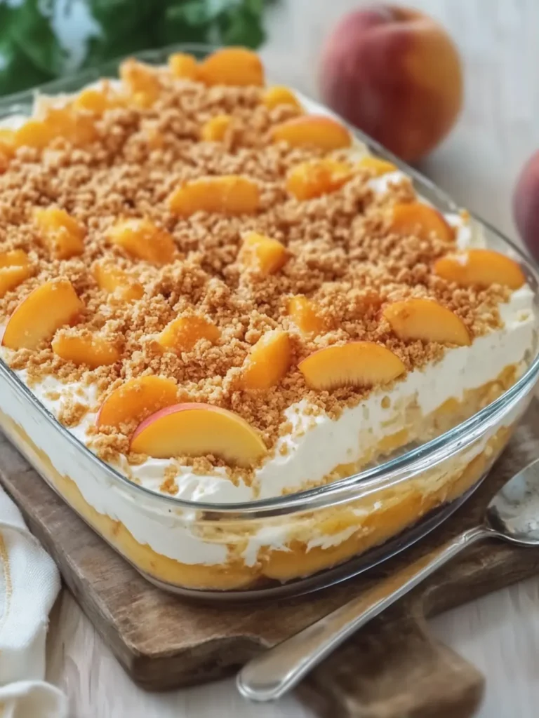 Peach Cobbler No-Bake Cheesecake