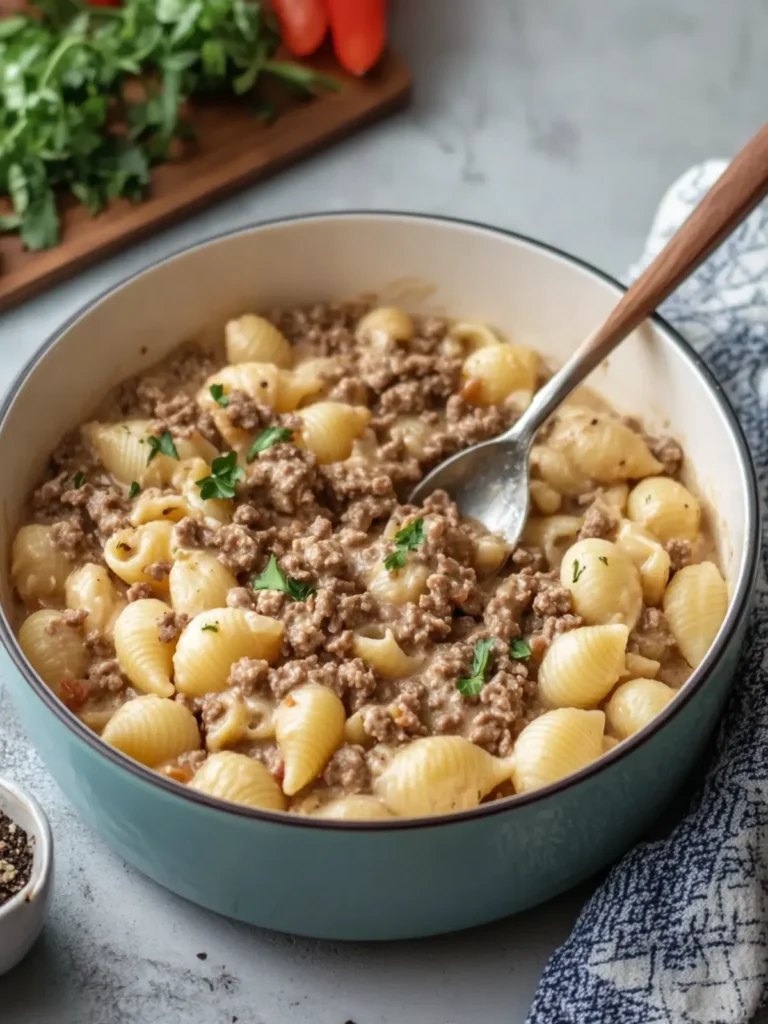 Crockpot Creamy Beef & Shells for Cozy Family Dinners 2 Crockpot Creamy Beef & Shells