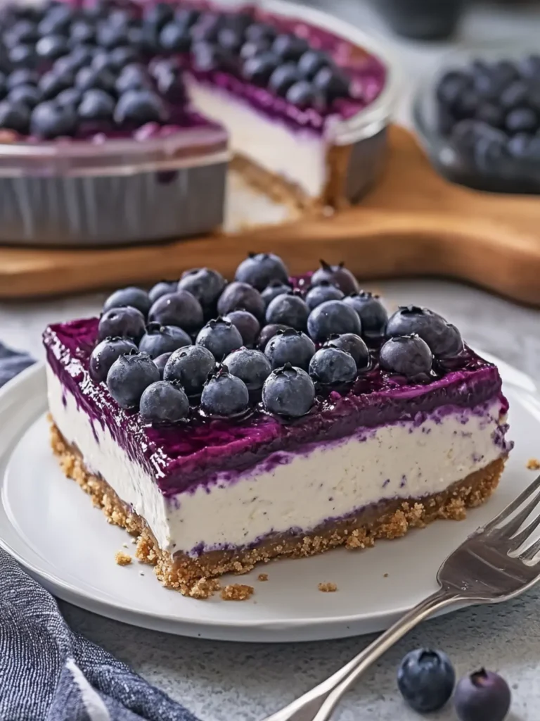 No-Bake Blueberry Cheesecake (No Gelatin)