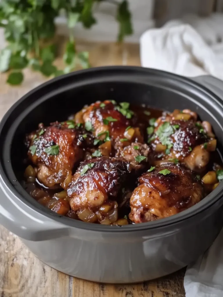Slow Cooker Sticky Garlic Chicken Thighs That Wow Every Bite 2 Slow Cooker Sticky Garlic Chicken Thighs