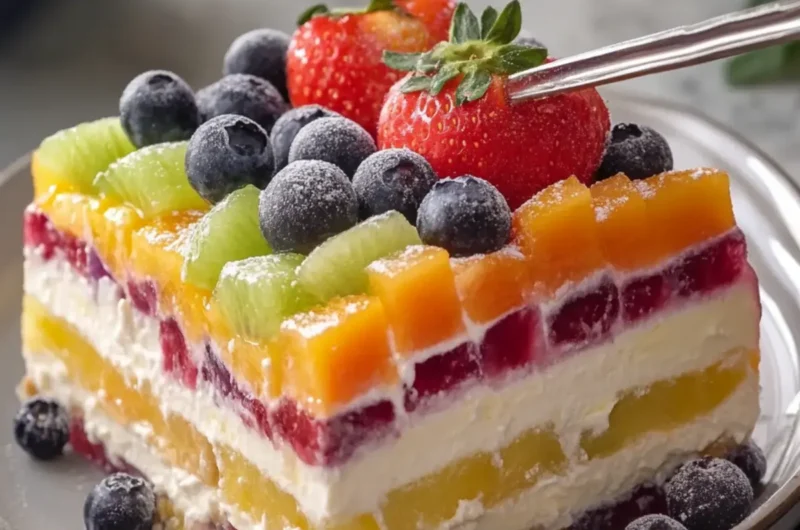 Rainbow Fruit Cheesecake Lasagna