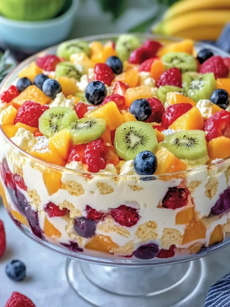 Rainbow Fruit Cheesecake Salad