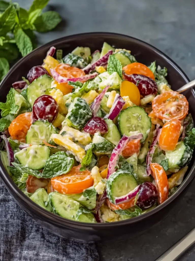 Fruits & Vegetable Salad with Creamy Dreamy Dressing 4 Fruits & Vegetable Salad