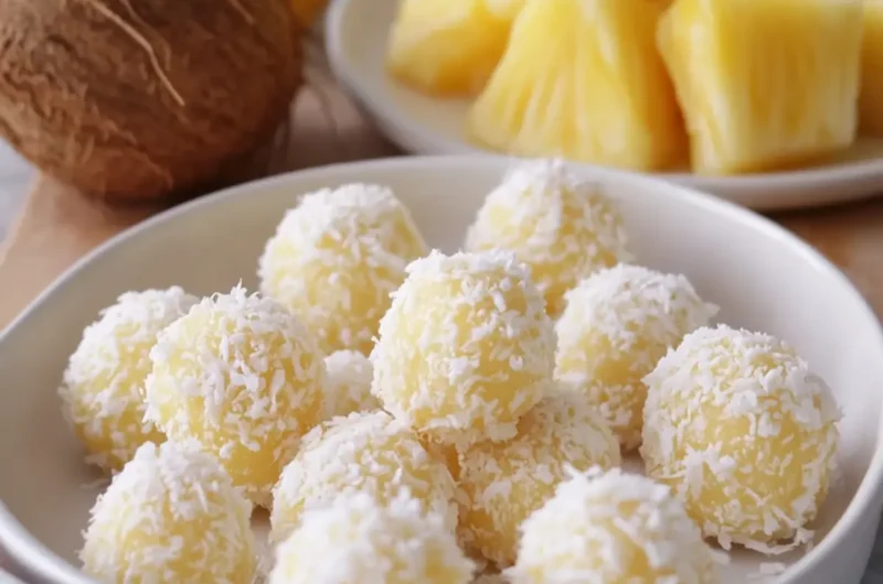 Pineapple Coconut Snowball Bites
