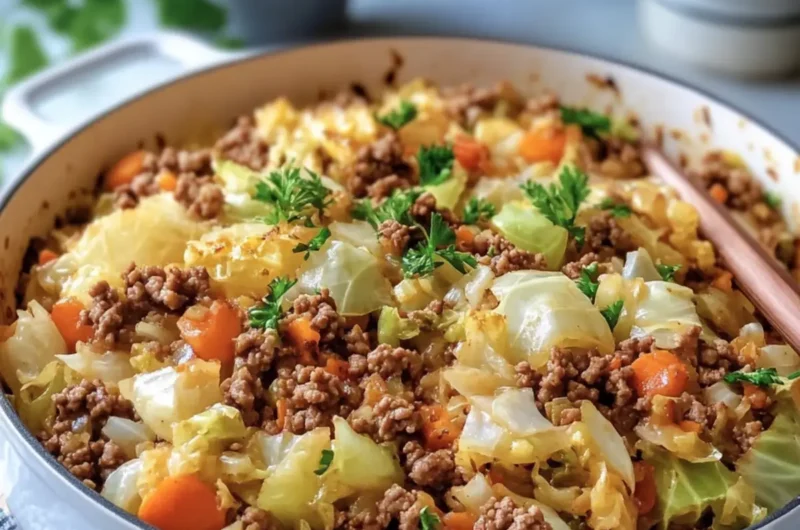 Ground Beef Cabbage Stir-Fry Casserole