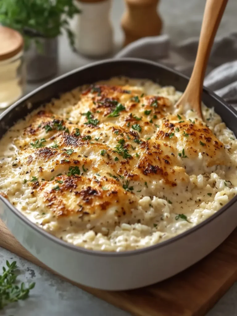 Creamy Garlic Parmesan Chicken and Rice