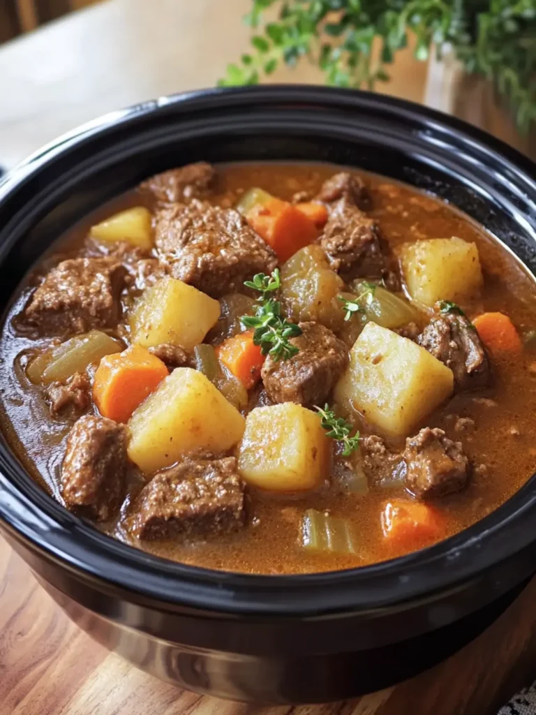 Crock Pot Beef Stew: Dump and Go for a Cozy Dinner Delight 3 Crock Pot Beef Stew: Dump and Go, Thick