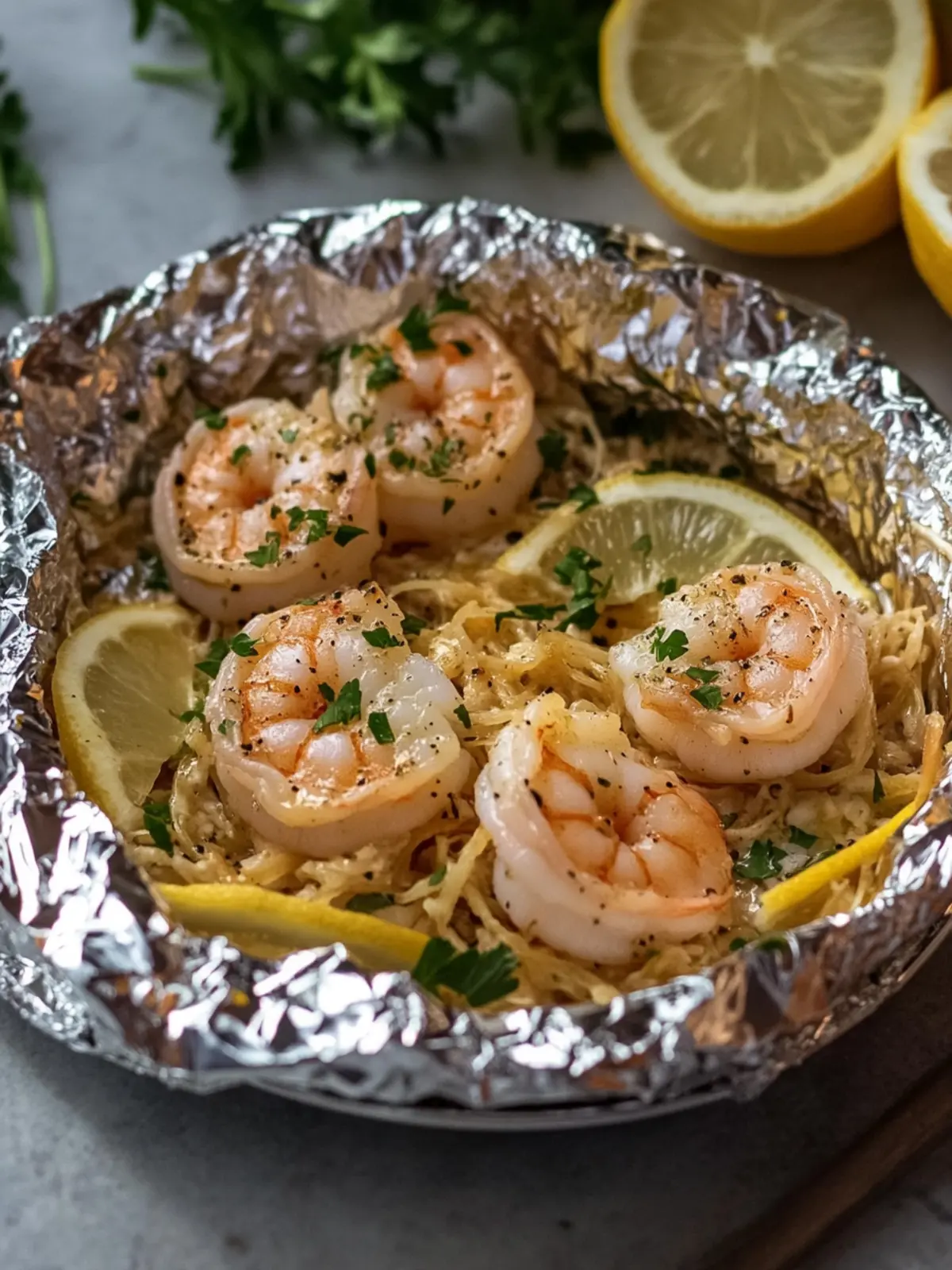 Garlic Butter Shrimp Scampi Foil Packets for Easy Weeknight Bliss 5 Shrimp Scampi Foil Packets