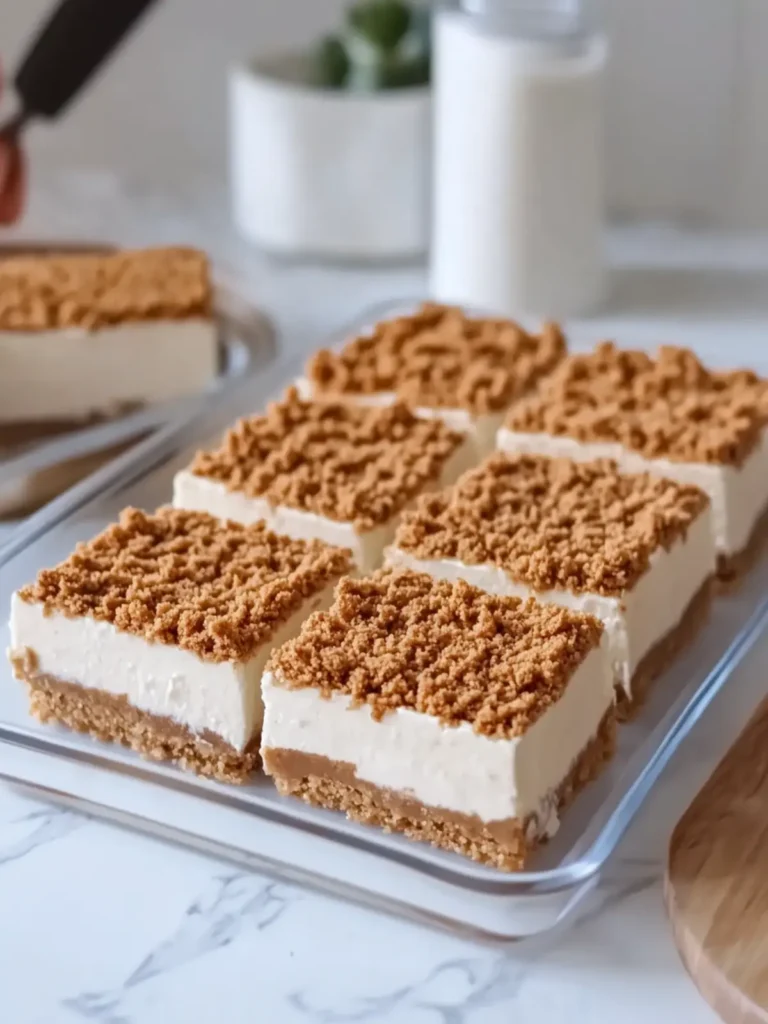 No-Bake Lotus Biscoff Cheesecake Bars