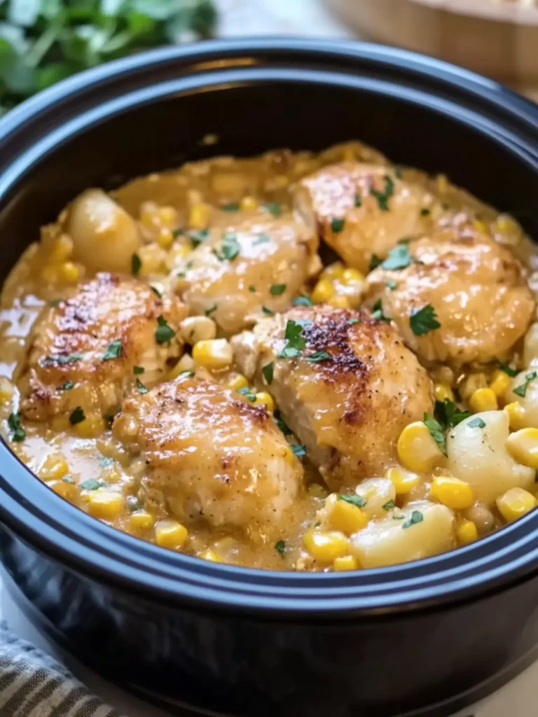 Crockpot Creamy Cheddar Chicken, Corn & Baby Potatoes Delight 2 Crockpot Creamy Cheddar Chicken, Corn & Baby Potatoes