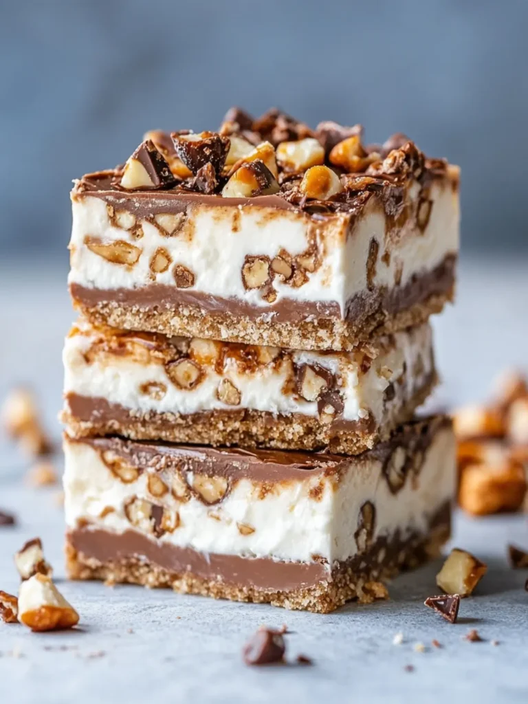 Decadent No-Bake Snickers Cheesecake Bars to Indulge In 3 No-Bake Snickers Cheesecake Bars
