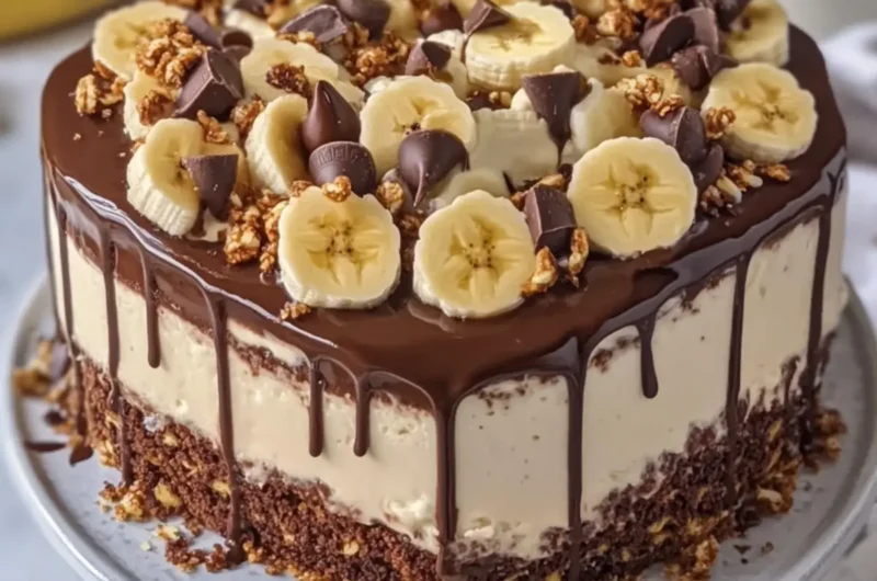 Chocolate Banana Pudding Crunch Cake