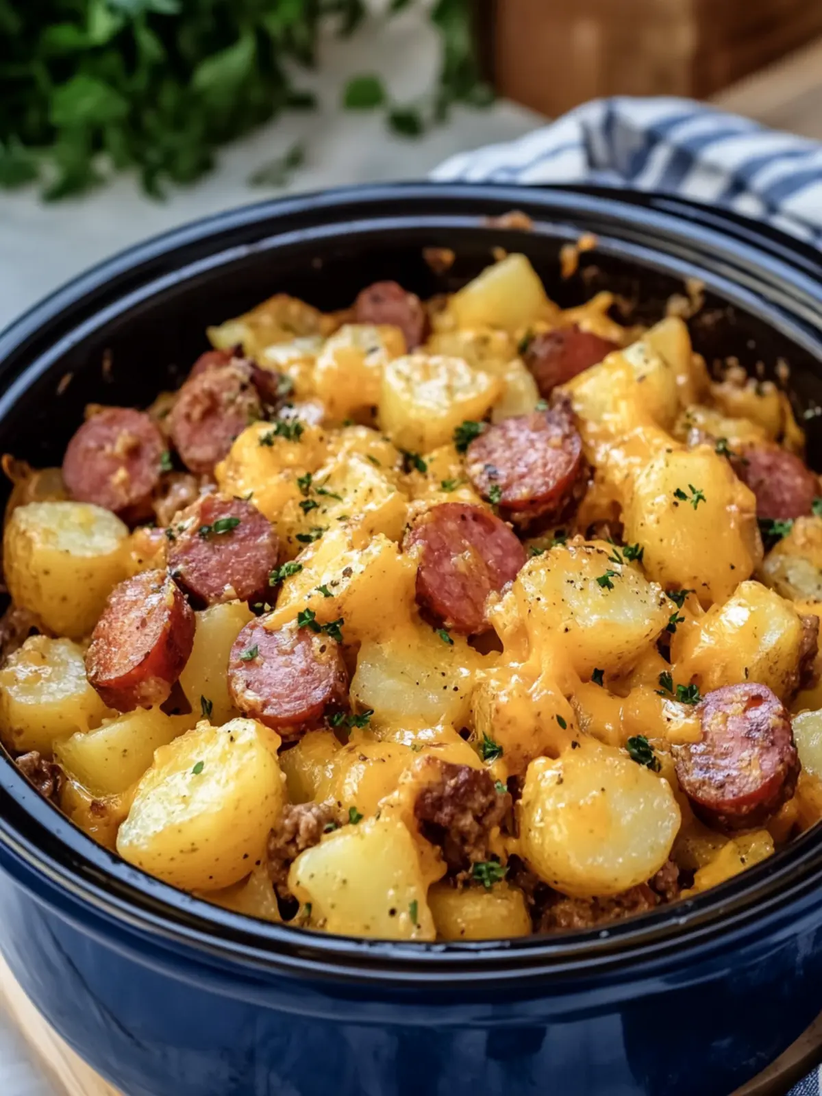 Crockpot Cheesy Potatoes and Beef Kielbasa for Cozy Nights 5 Crockpot Cheesy Potatoes and Beef Kielbasa