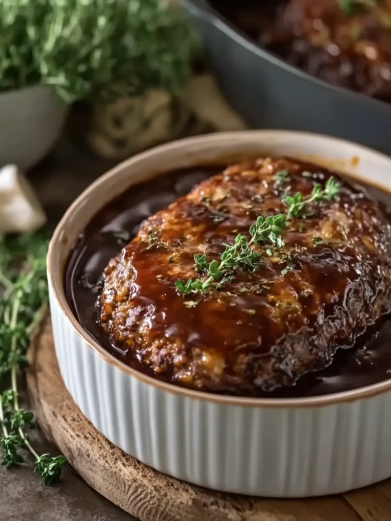 Slow Cooker Herb Glazed Homestyle Meatloaf
