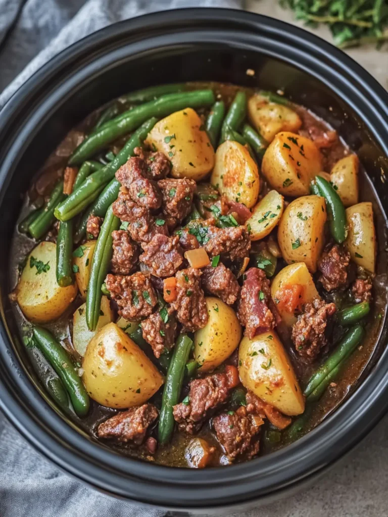 Crockpot Beef Smokies Potatoes and Green Beans for Cozy Nights 2 Crockpot Beef Smokies Potatoes and Green Beans