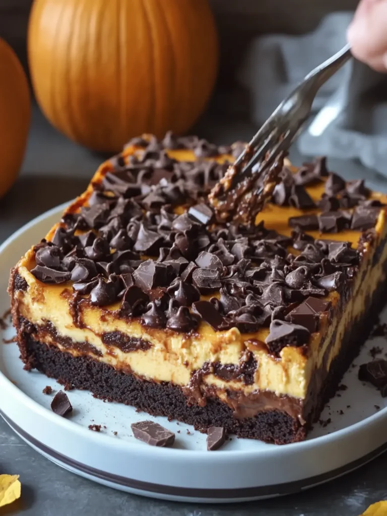 Decadent Pumpkin Chocolate Brownie Cheesecake Bake Recipe 2 Pumpkin Chocolate Brownie Cheesecake Bake
