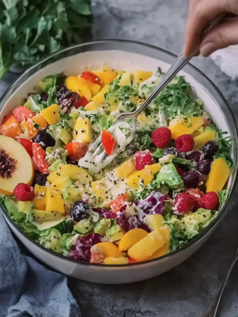 Fruits & Vegetable Salad with Creamy Dreamy Dressing Delight 4 Fruits & Vegetable Salad with Creamy Dreamy Dressing