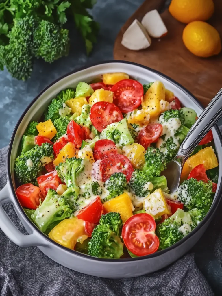 Creamy Fruits & Vegetable Salad with Broccoli Bliss 2 Creamy Fruits & Vegetable Salad with Broccoli