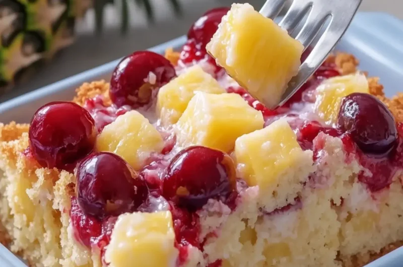 Sugar-Free Magical Cherry Pineapple Dump Cake