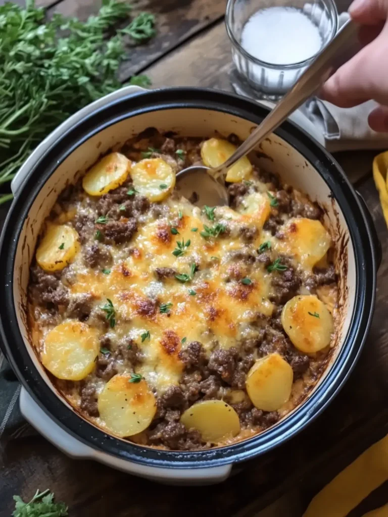 Melt-in-Your-Mouth Slow Cooker Beef and Potato Au Gratin 3 Slow Cooker Beef and Potato Au Gratin