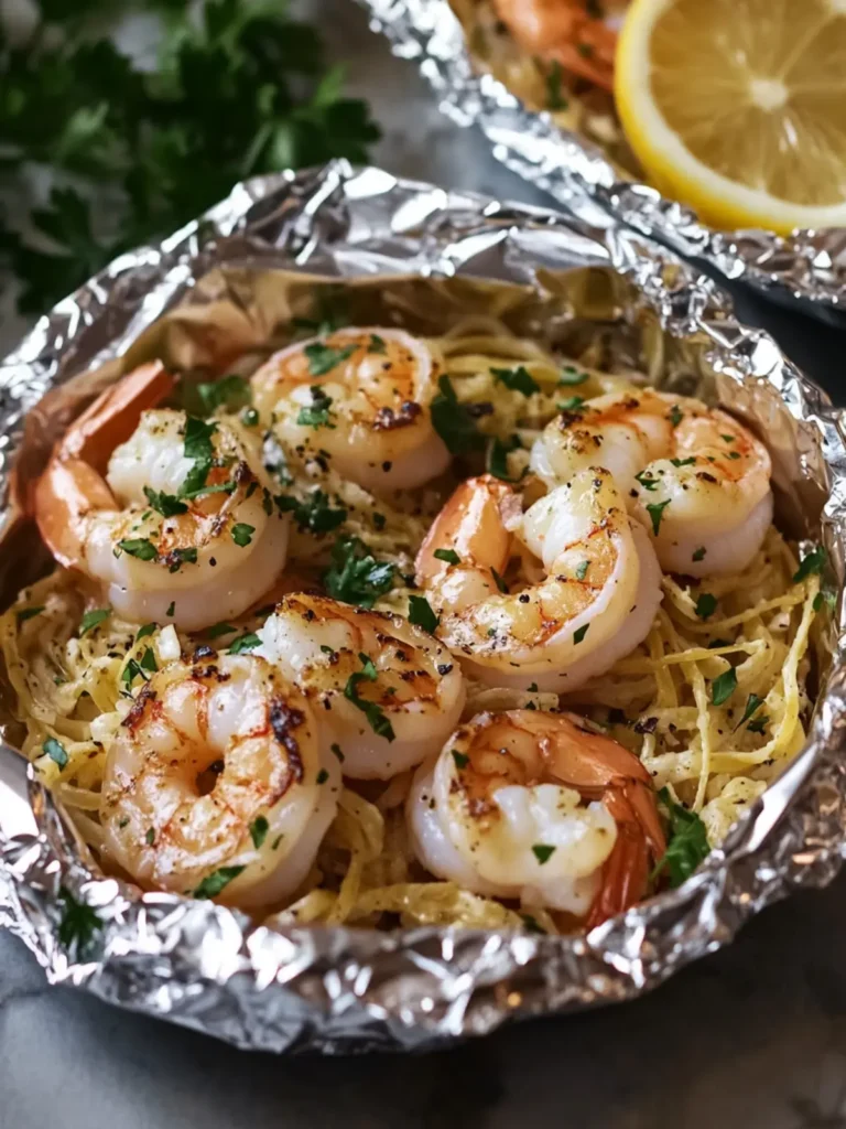Garlic Butter Shrimp Scampi Foil Packets for Easy Weeknight Bliss 2 Shrimp Scampi Foil Packets
