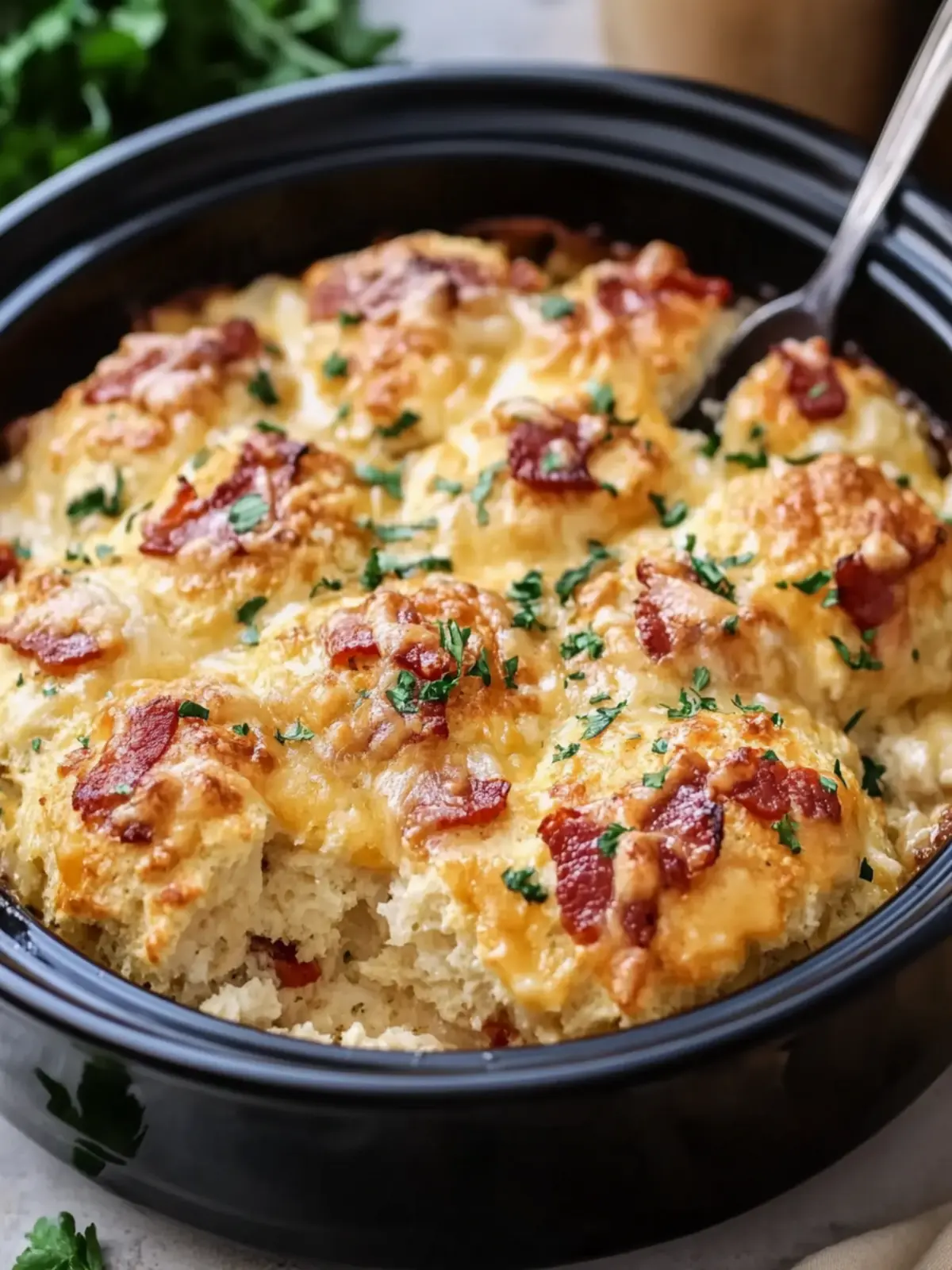 Crockpot Cheesy Turkey Bacon Garlic Parmesan Chicken Delight 5 Crockpot Cheesy Turkey Bacon Garlic Parmesan Chicken Biscuit Cobbler