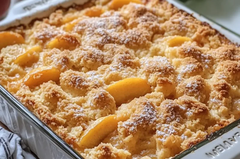 Peach Cobbler Dump Cake Casserole