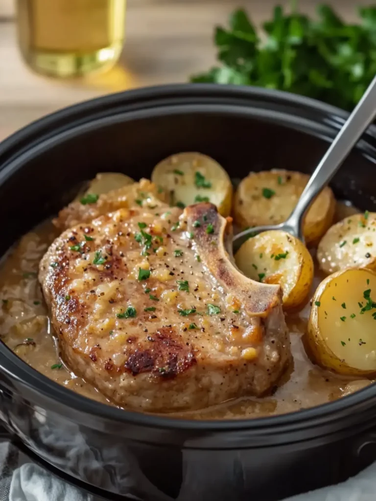 Slow Cooker 4-Ingredient Pork Chops & Scalloped Potatoes Bliss 2 Slow Cooker 4-Ingredient Pork Chops & Scalloped Potatoes