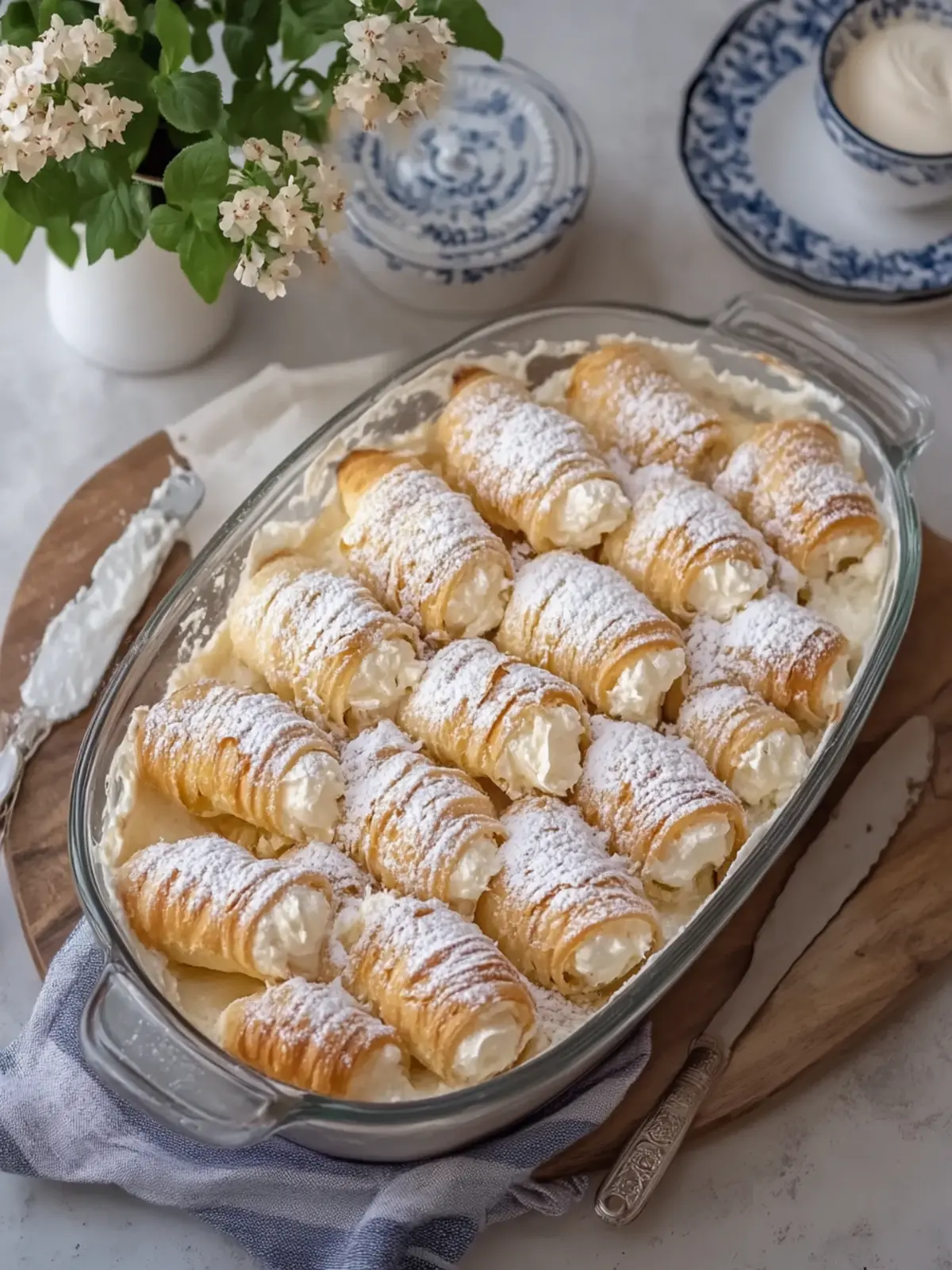 Italian Cream Horns in Casserole