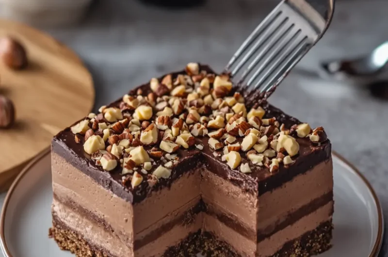 Chocolate Hazelnut Layered Mousse Cake
