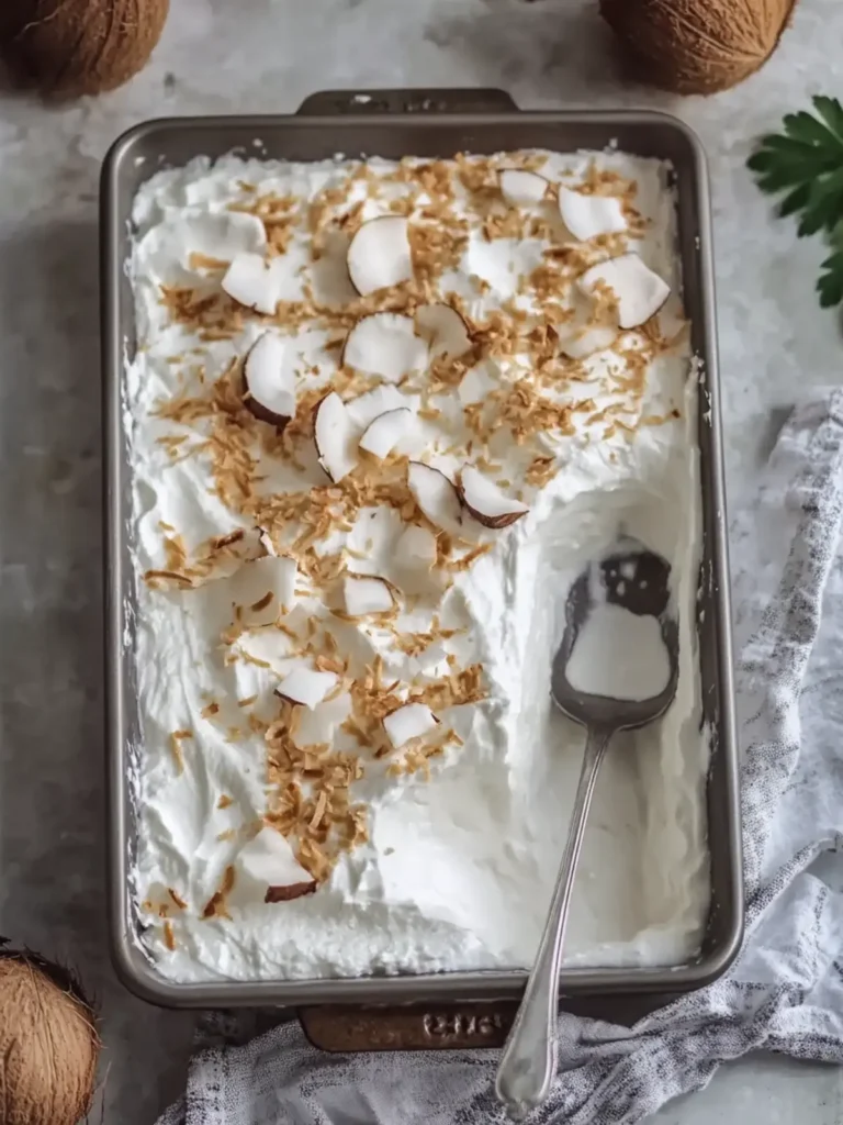 Coconut Cream Lush in Sheet Pan