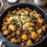 Cheesy Ground Beef and Potato Hash