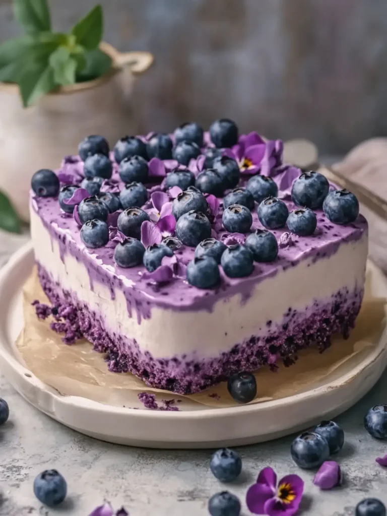 No-Bake Blueberry Yoghurt Cake for Effortless Indulgence 3 No-Bake Blueberry Yoghurt Cake
