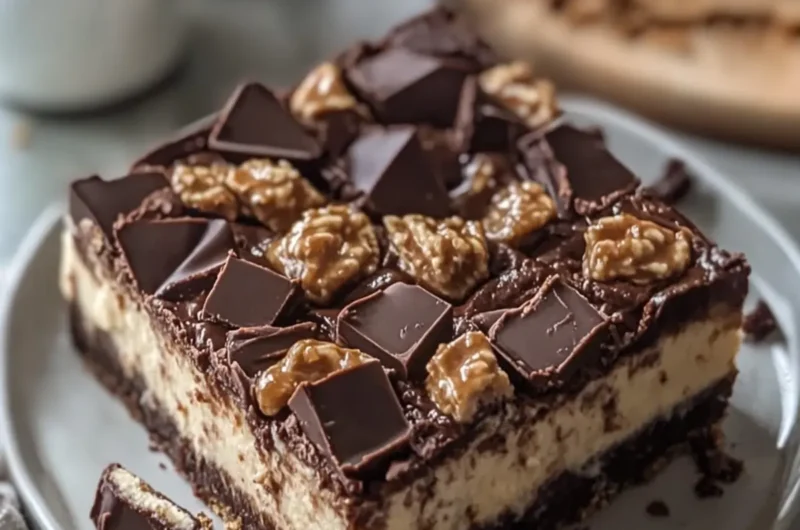 Peanut Butter Cup Brownie Cheesecake Bars