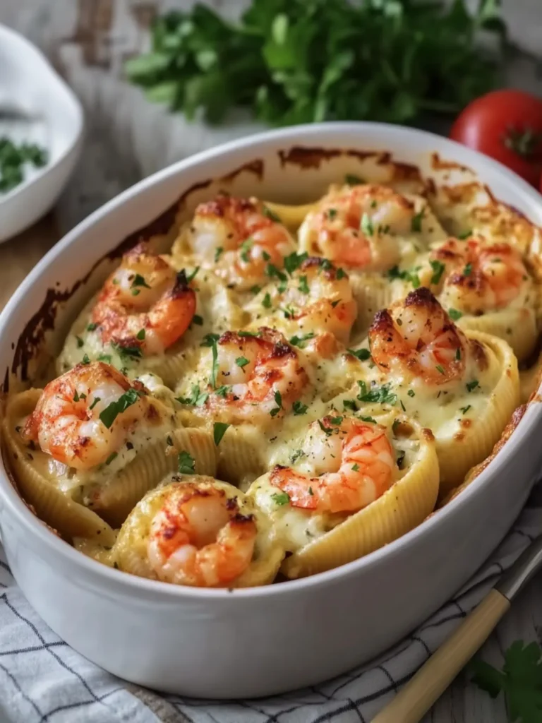 Indulge in Creamy Seafood Stuffed Shells with Garlic Shrimp 2 Creamy Seafood Stuffed Shells with Garlic Shrimp