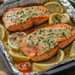 Creamy Garlic Herb Seafood Foil Packs – Easy Salmon Steaks Delight