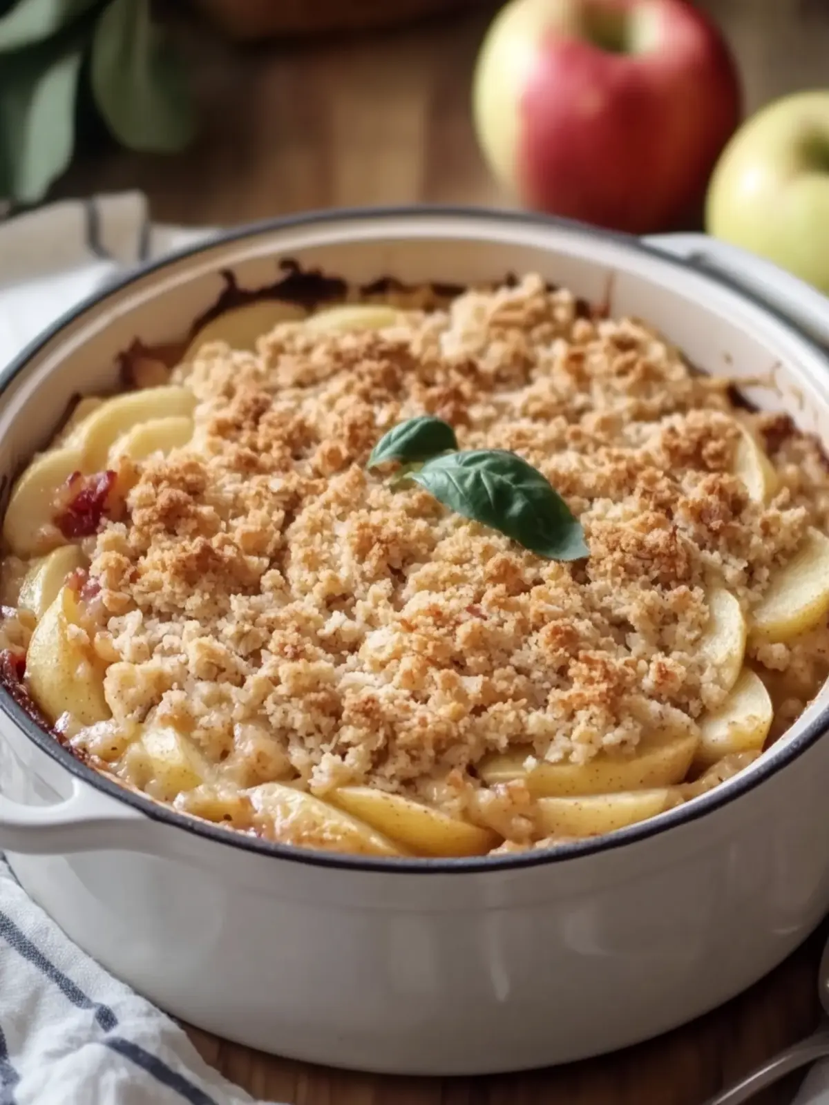Healthy Apple Cake with Oat Crumble Casserole