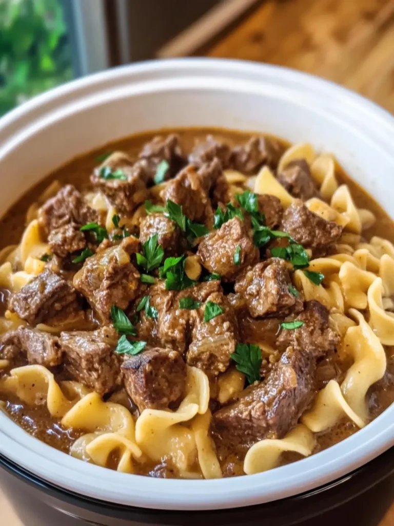 Crockpot Beef Tips & Noodles for Cozy Comfort Food Nights 2 Crockpot Beef Tips & Noodles