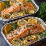 Creamy Garlic Herb Seafood Foil Packs – Easy Salmon Steaks Delight
