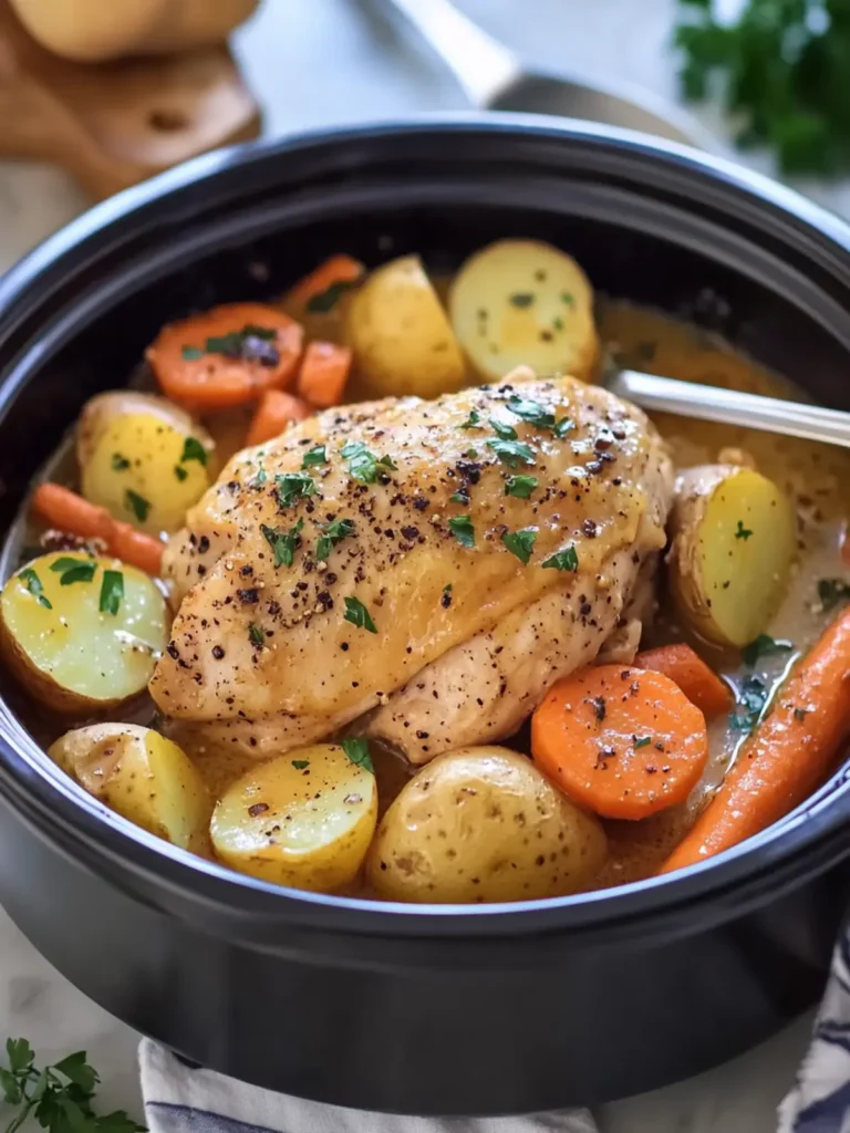 Melt in Your Mouth Crockpot Garlic Butter Chicken, Potatoes & Carrots 4 Crockpot Garlic Butter Chicken, Potatoes and Carrots