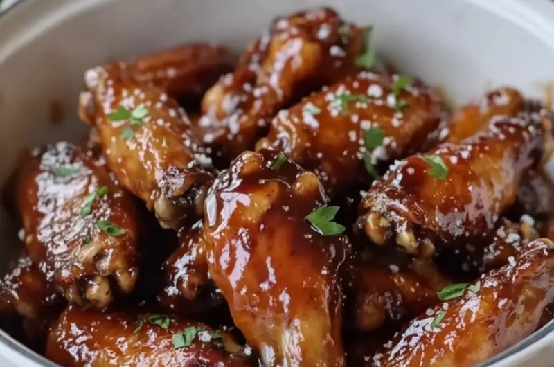 Slow Cooker Sticky Glazed Wings