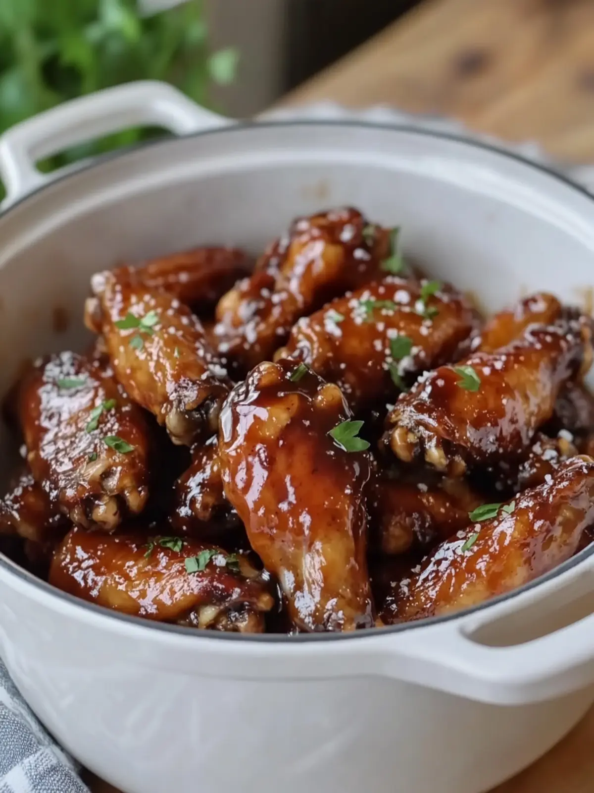 Slow Cooker Sticky Glazed Wings