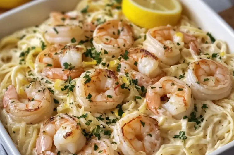 Lemon Garlic Shrimp Alfredo