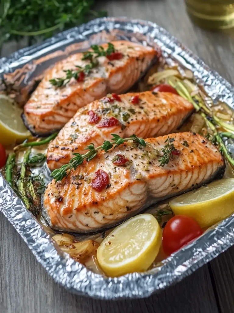 Creamy Garlic Herb Seafood Foil Packs – Easy Salmon Steaks Delight